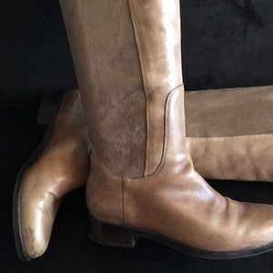 Tan suede and leather Nike air cole Hahn boots